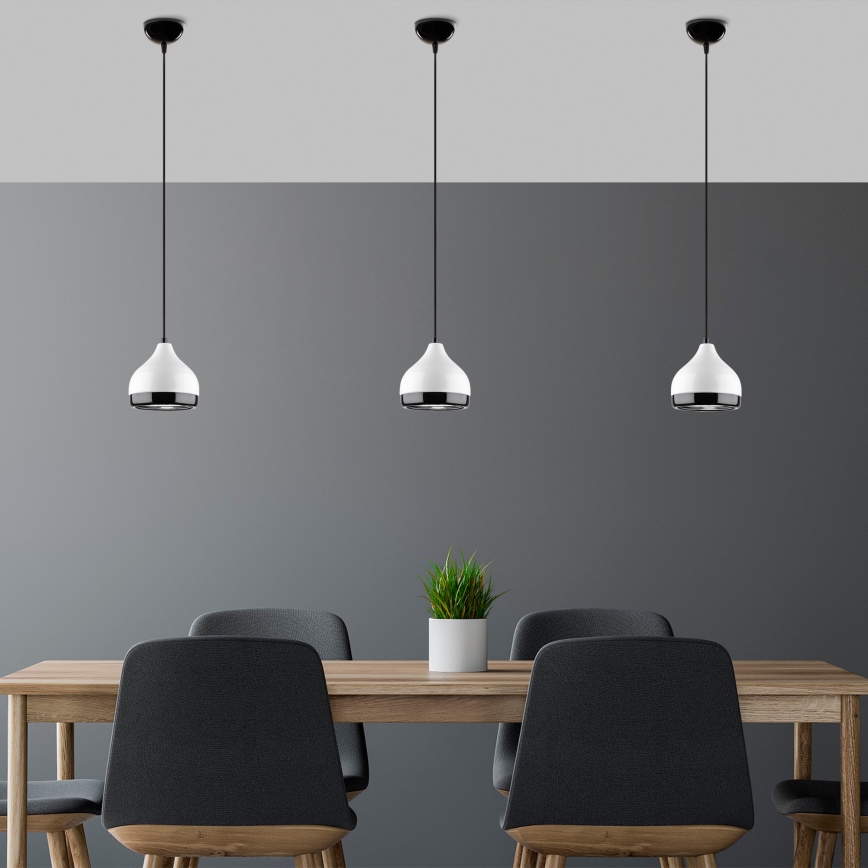 Suspension filaire YILDO 1xE27/40W/230V blanc/noir