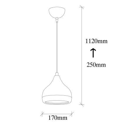 Suspension filaire YILDO 1xE27/40W/230V