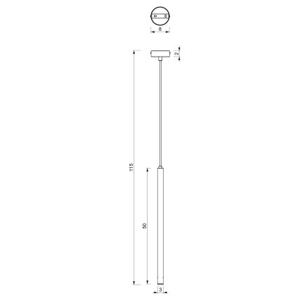 Suspension filaire YORU 1xG9/8W/230V 50 cm laiton