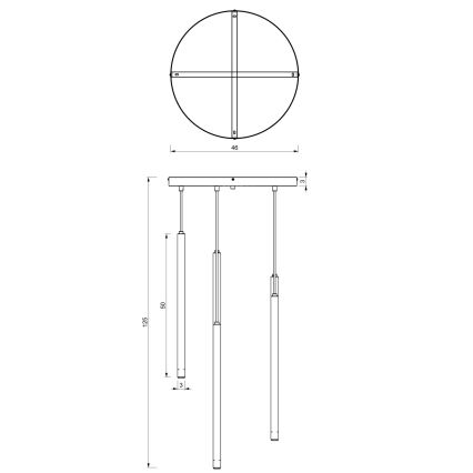 Suspension filaire YORU 5xG9/8W/230V laiton