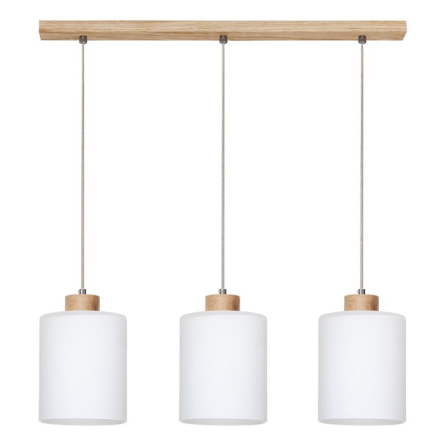 Suspension filaire ZEFIR 3xE27/60W/230V chêne
