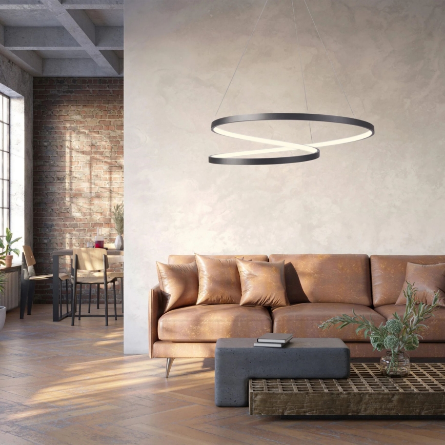 Suspension filaire ZEFIRA LED/52W/230V 4000K d. 60 cm anthracite