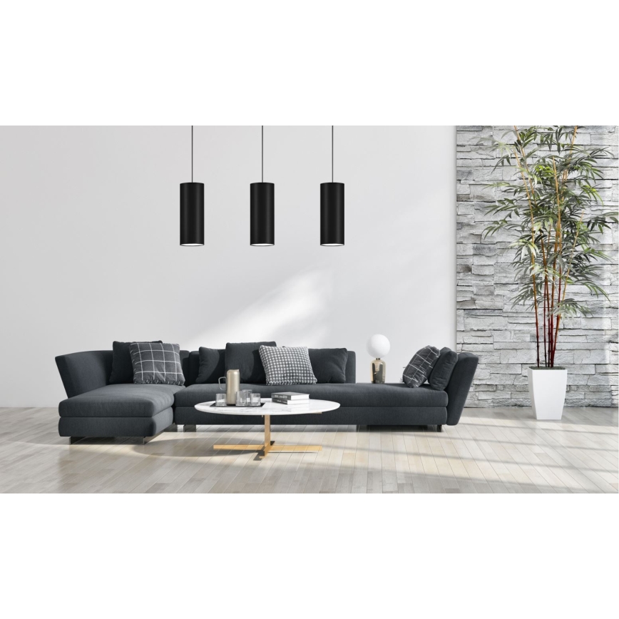 Suspension filaire ZIK 1xE27/40W/230V d. 10 cm noir