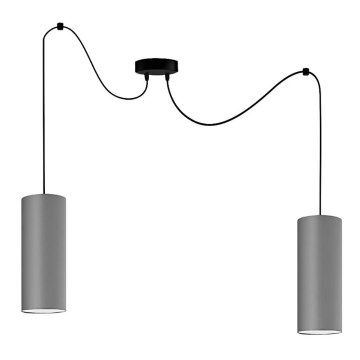 Suspension filaire ZIK 2xE27/40W/230V araignée gris