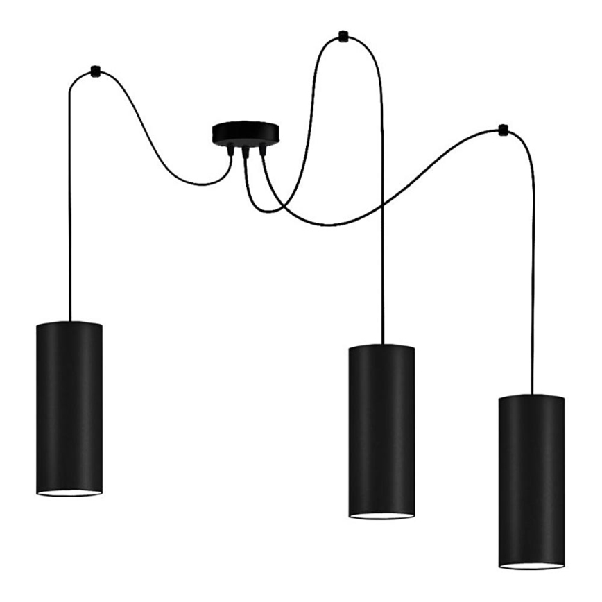 Suspension filaire ZIK 3xE27/40W/230V araignée noir
