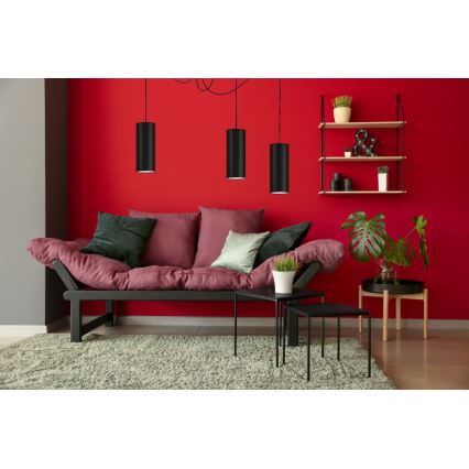 Suspension filaire ZIK 3xE27/40W/230V araignée noir