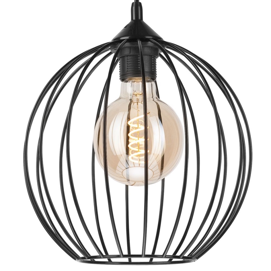 Suspension filaire ZOYA 1xE27/60W/230V noire