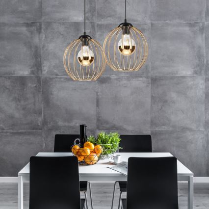 Suspension filaire ZOYA 2xE27/60W/230V doré