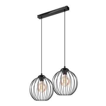 Suspension filaire ZOYA 2xE27/60W/230V noir