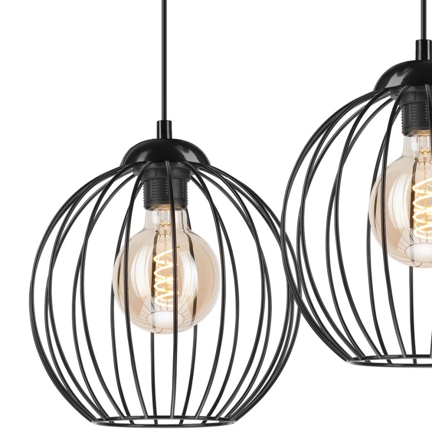 Suspension filaire ZOYA 2xE27/60W/230V noir