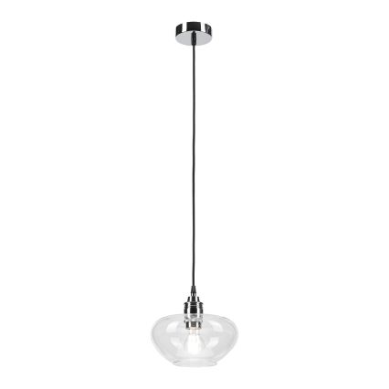 Suspension FLO sur câble 1xE27/15W/230V, chrome brillant / transparent