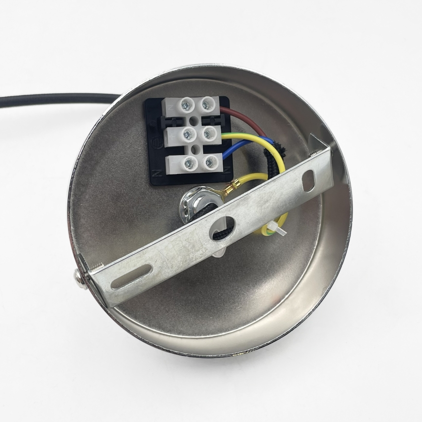 Suspension FLO sur câble 1xE27/15W/230V, chrome brillant / transparent