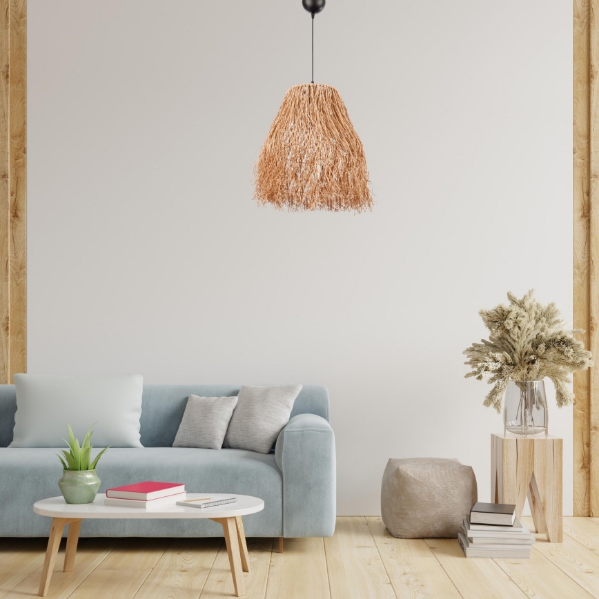 Suspension FRINGE 1xE27/40W/230V en raphia
