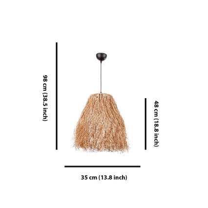 Suspension FRINGE 1xE27/40W/230V en raphia