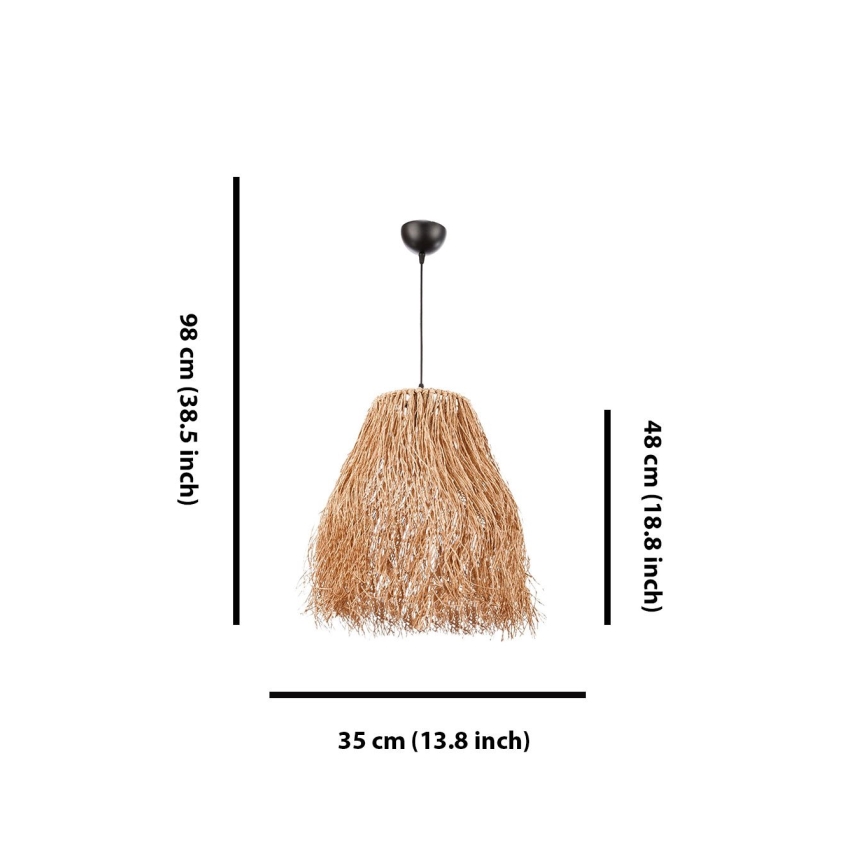 Suspension FRINGE 1xE27/40W/230V en raphia
