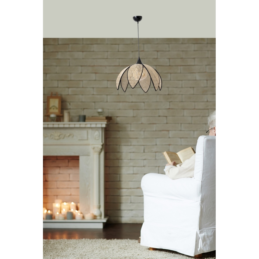 Suspension FUME 1xE27/40W/230V diamètre 40 cm noir/beige