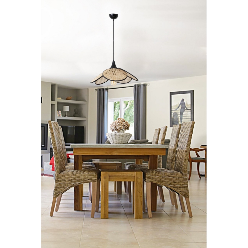 Suspension FUME 1xE27/40W/230V diamètre 45 cm noir/beige