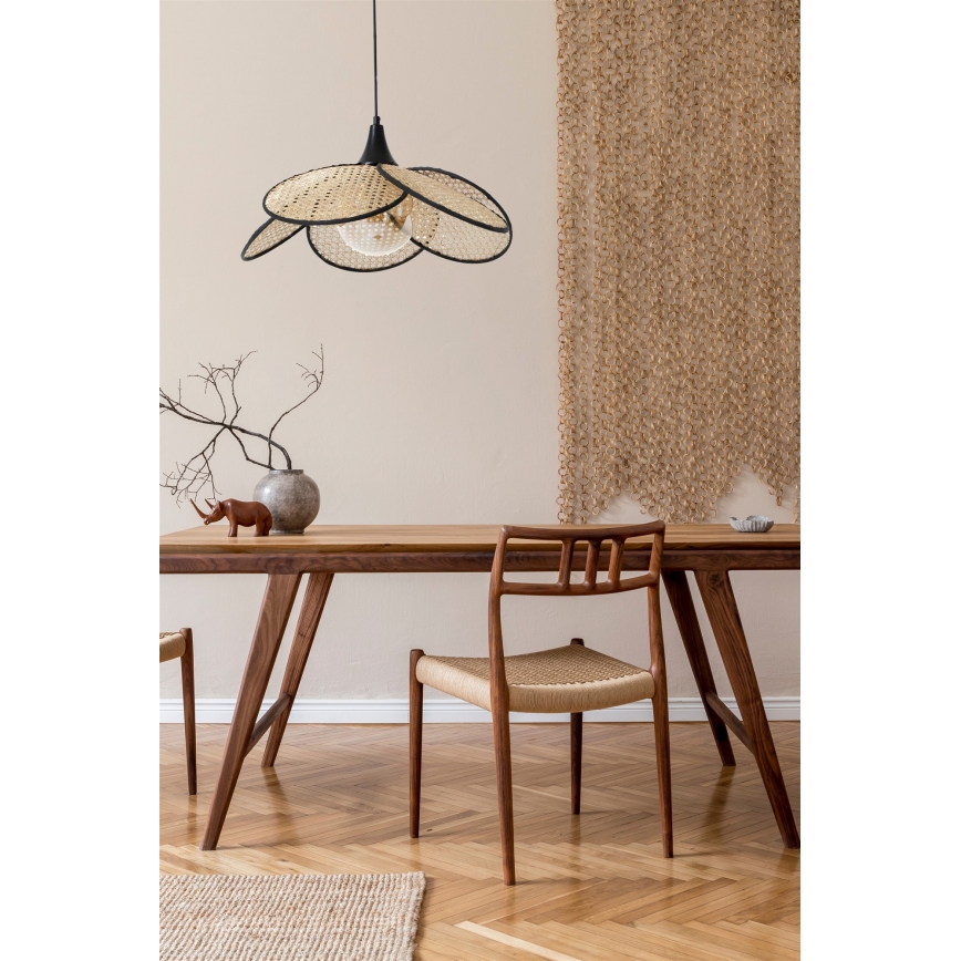 Suspension FUME 1xE27/40W/230V Ø 45 cm noir/beige