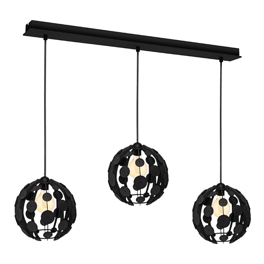 Suspension GAIA 3xE27 / 60W / 230V noir / marron