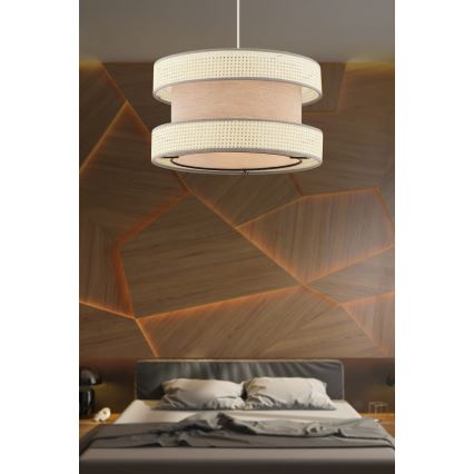 Suspension HALO 1xE27/60W/230V beige/crème