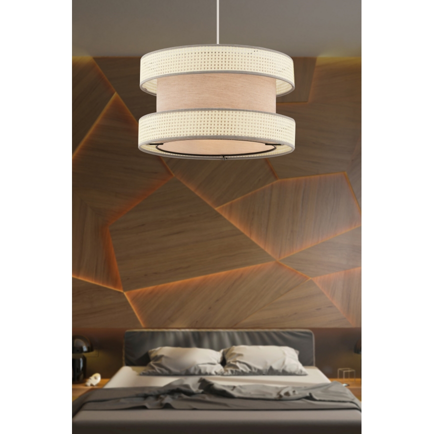 Suspension HALO 1xE27/60W/230V beige/crème