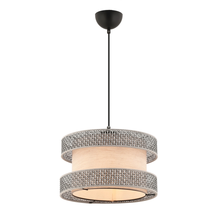 Suspension HALO 1xE27/60W/230V beige/gris