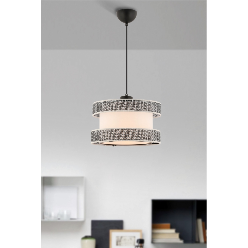 Suspension HALO 1xE27/60W/230V crème/gris