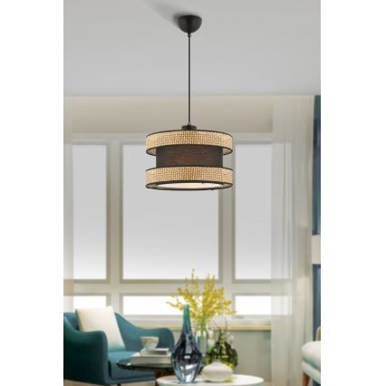 Suspension HALO 1xE27/60W/230V marron/beige
