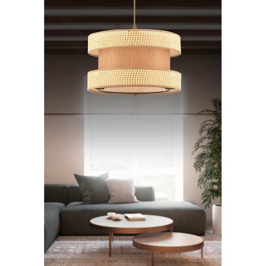 Suspension HALO 1xE27/60W/230V marron/beige