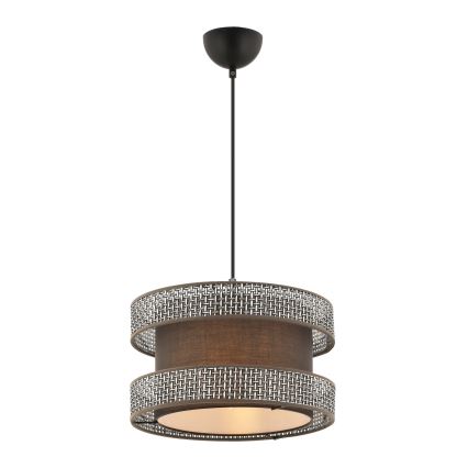 Suspension HALO 1xE27/60W/230V marron/gris