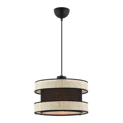 Suspension HALO 1xE27/60W/230V noir/crème