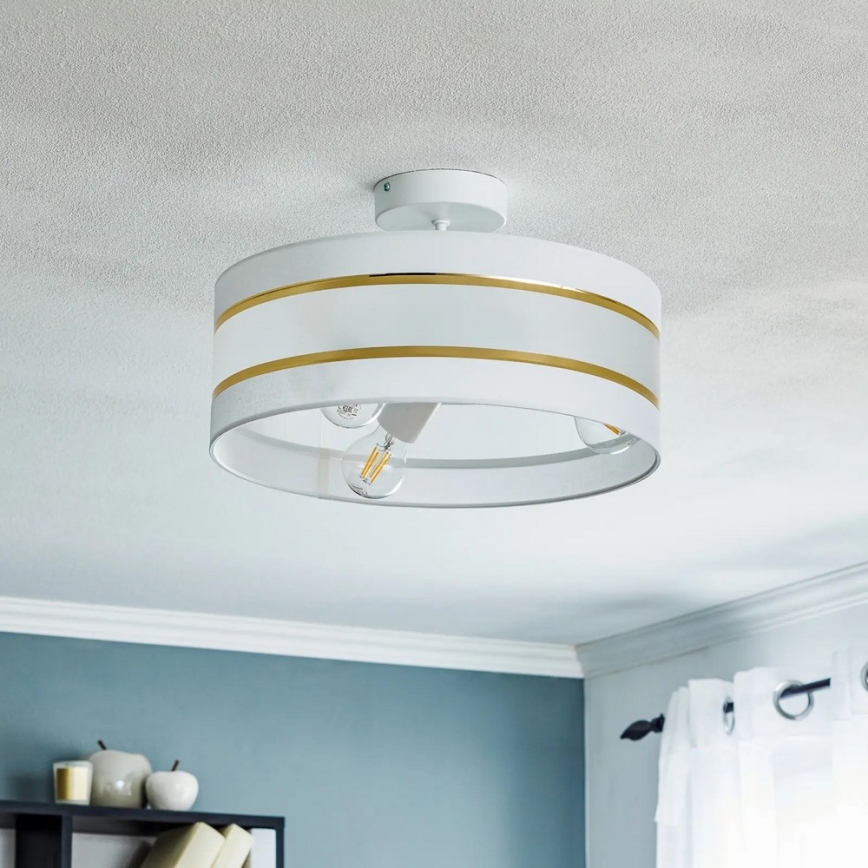 Suspension HELEN 3xE27/15W/230V blanc/doré
