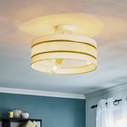 Suspension HELEN 3xE27/15W/230V blanc/doré