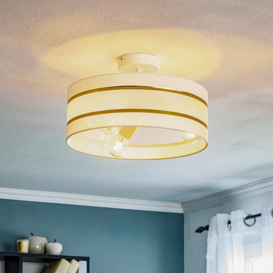 Suspension HELEN 3xE27/15W/230V blanc/doré