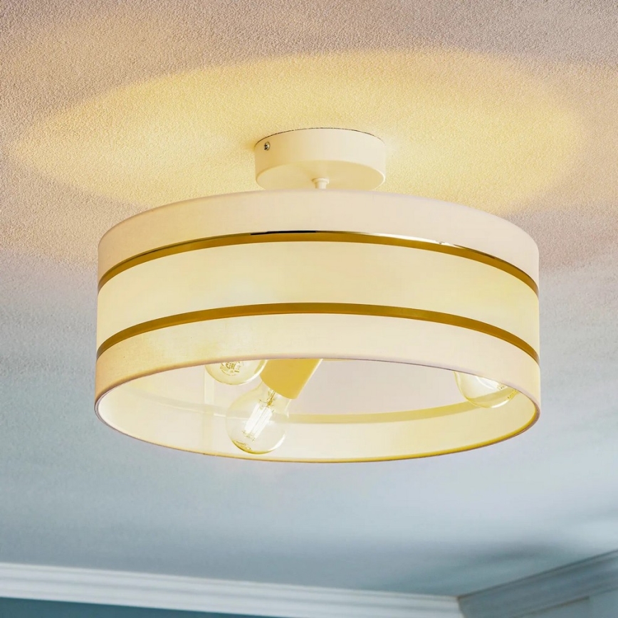 Suspension HELEN 3xE27/15W/230V blanc/doré