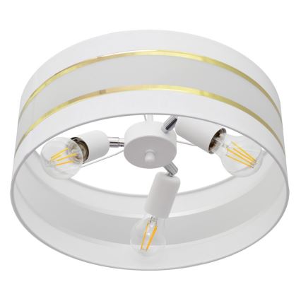 Suspension HELEN 3xE27/15W/230V blanc/doré
