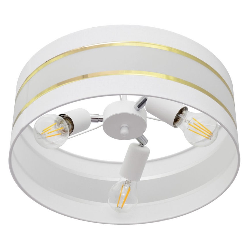 Suspension HELEN 3xE27/15W/230V blanc/doré
