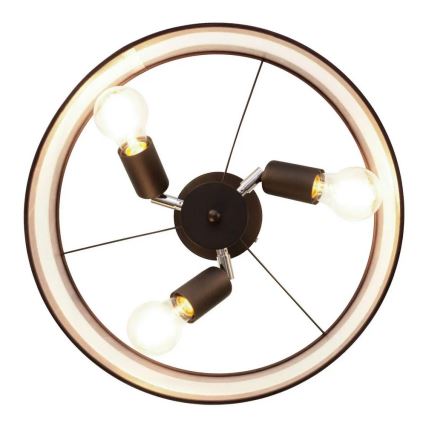 Suspension HELEN 3xE27/15W/230V marron/noir/doré