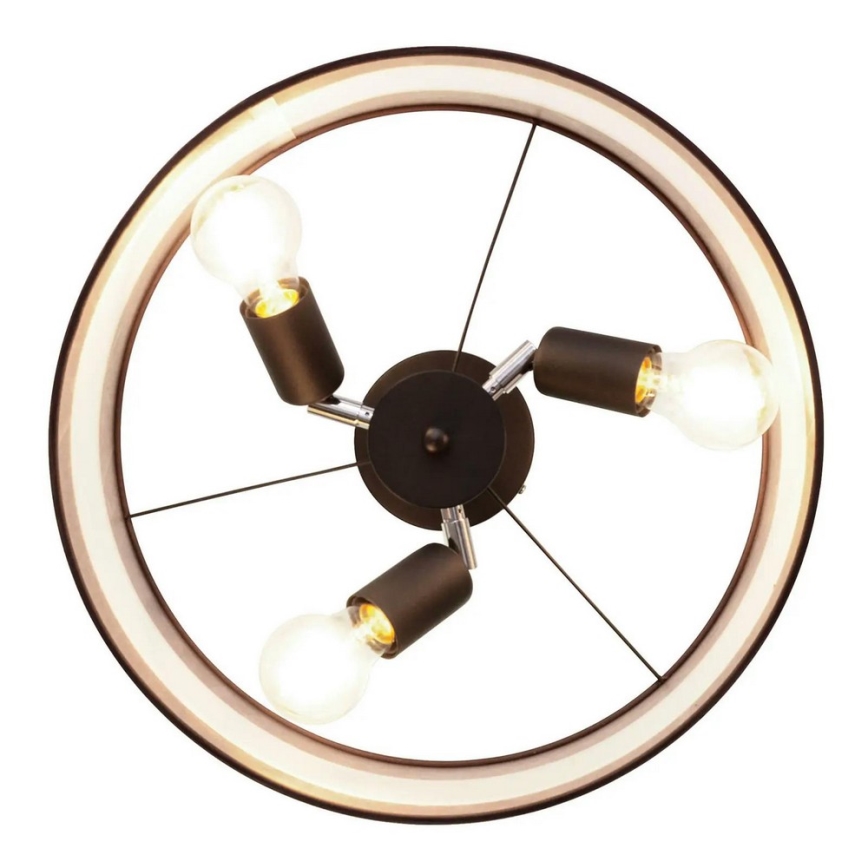 Suspension HELEN 3xE27/15W/230V marron/noir/doré