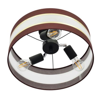 Suspension HELEN 3xE27/15W/230V marron/noir/doré