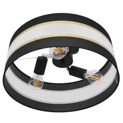 Suspension HELEN 3xE27/15W/230V noir/doré