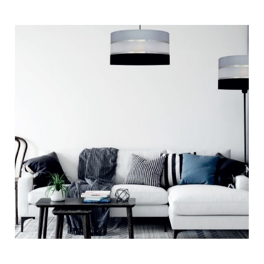 Suspension HELEN 3xE27/15W/230V noir/gris/chrome brillant