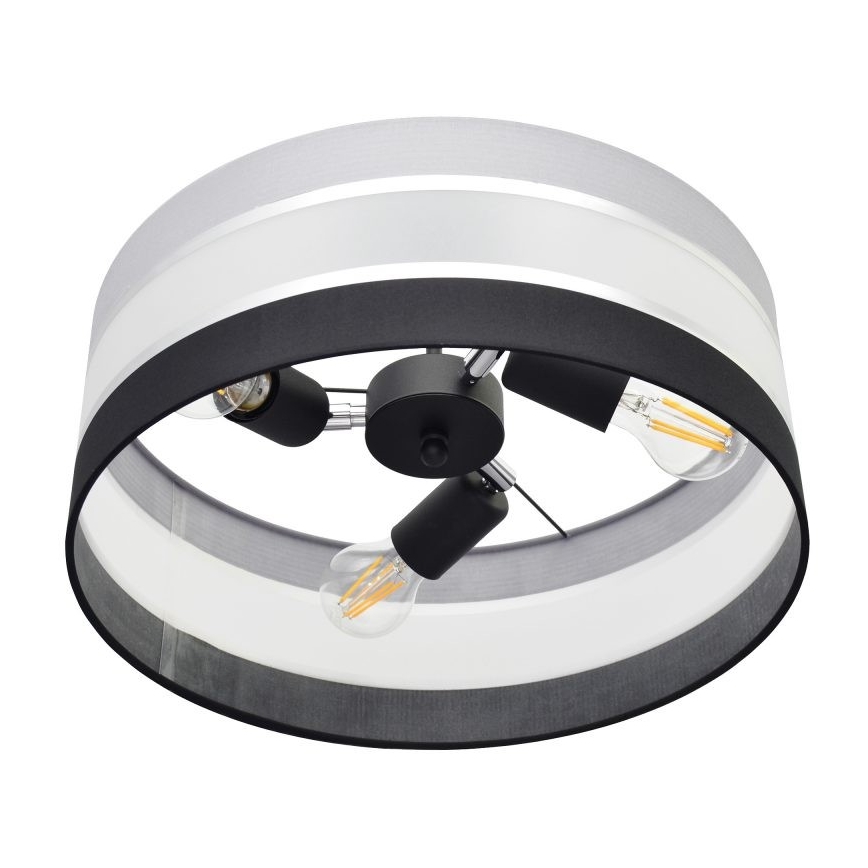 Suspension HELEN 3xE27/15W/230V noir/gris/chrome brillant