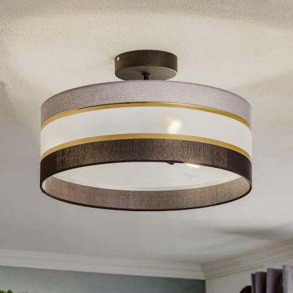 Suspension HELEN 3xE27/15W/230V noir/gris/doré