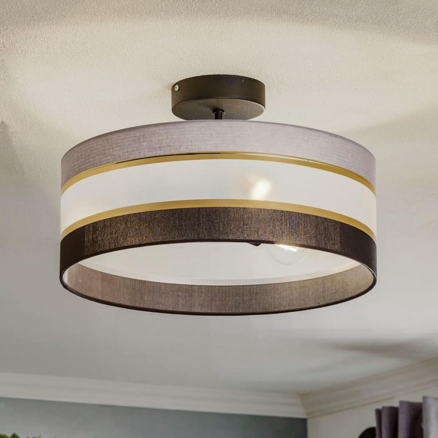 Suspension HELEN 3xE27/15W/230V noir/gris/doré