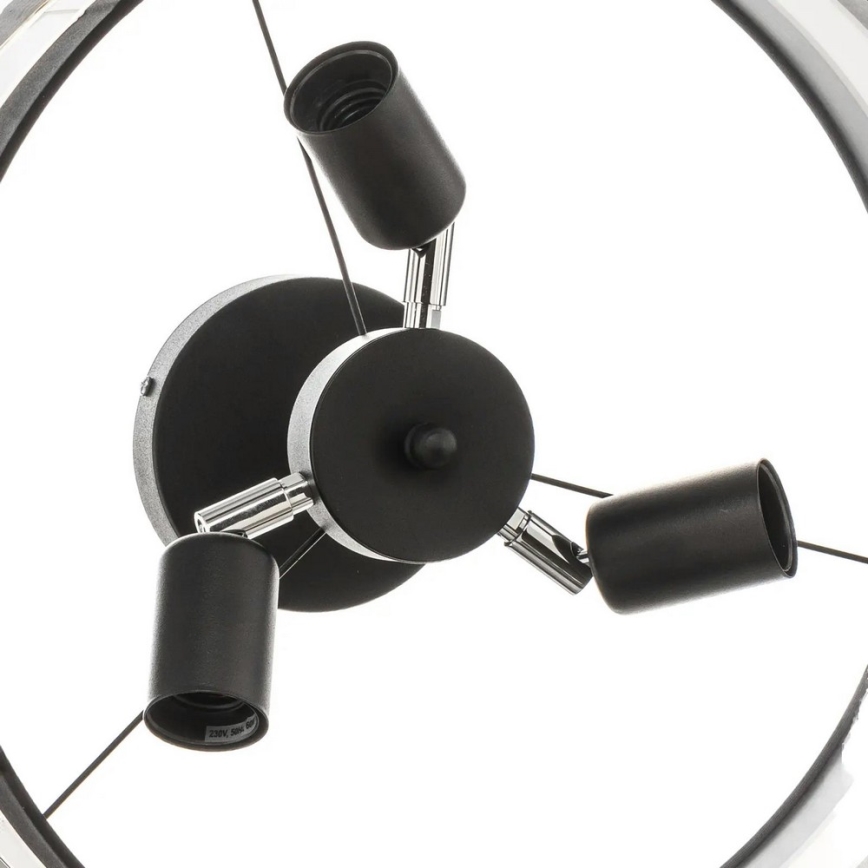 Suspension HELEN 3xE27/15W/230V noir/gris/doré