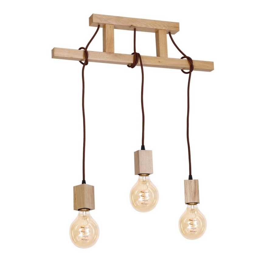 Suspension JACK 3xE27/40W/230V bois naturel