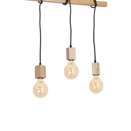 Suspension JACK 3xE27/40W/230V bois naturel