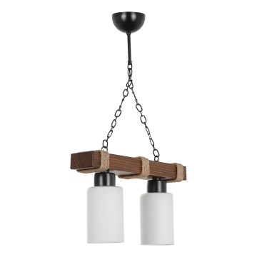 Suspension JASMIN 2xE27/40W/230V marron/blanc