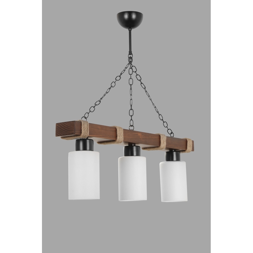 Suspension JASMIN 3xE27/40W/230V marron/blanc